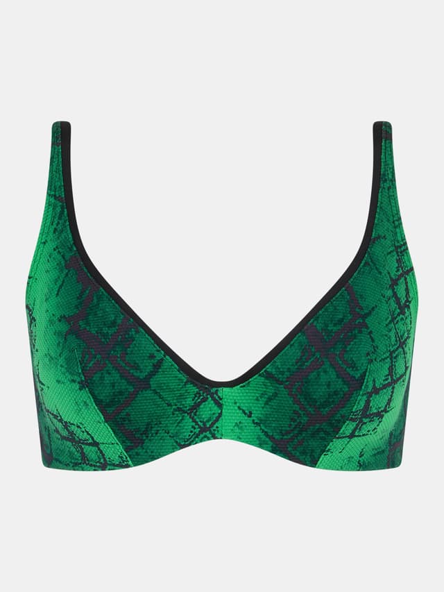 Chantelle Haut De Maillot De Bain Décolleté Plongeant - Python Vert - Totem