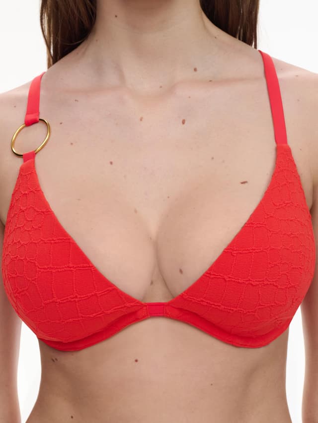 Chantelle Haut De Maillot De Bain Décolleté Plongeant - Rouge Amazon - Eclipse