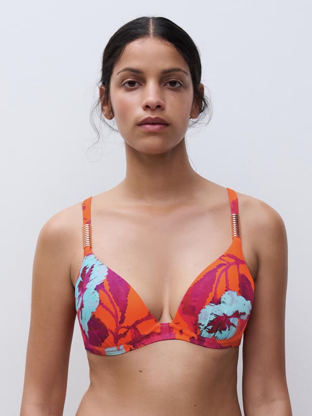 chantelle Haut de maillot de bain push-up bretelles multipositions - Painted flowers - Icon