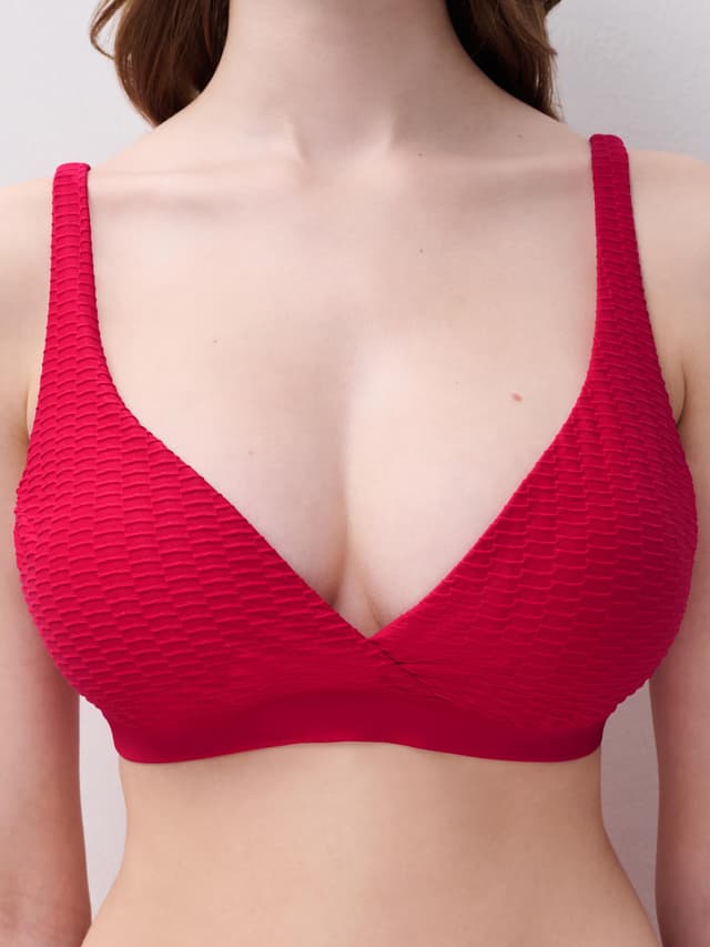 Chantelle Haut De Maillot De Bain Sans Armature Plongeant Coques - Grenade - Bonaire