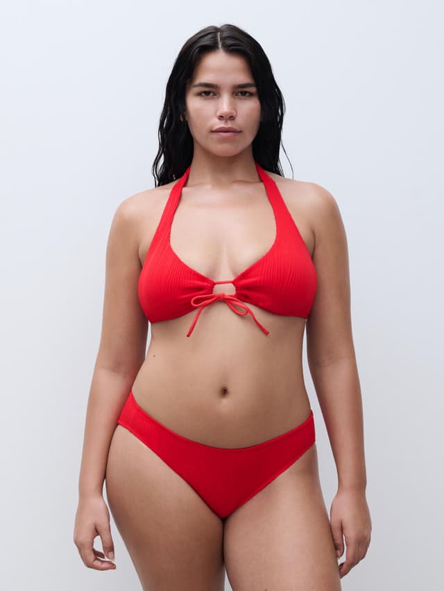 Chantelle Haut De Maillot De Bain Sans Armature Plongeant Coques Amovibles - Cerise - One Size