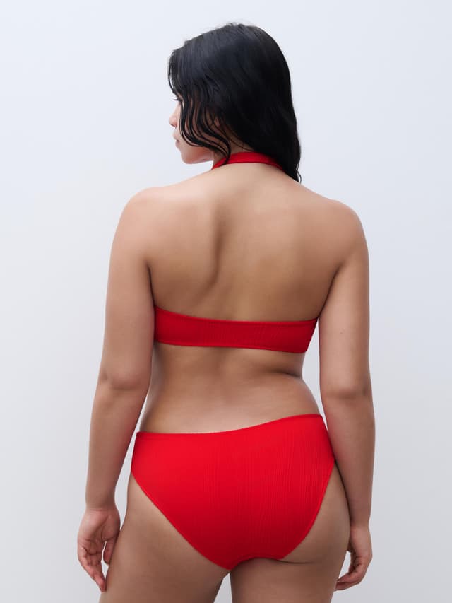 Chantelle Haut De Maillot De Bain Sans Armature Plongeant Coques Amovibles - Cerise - One Size