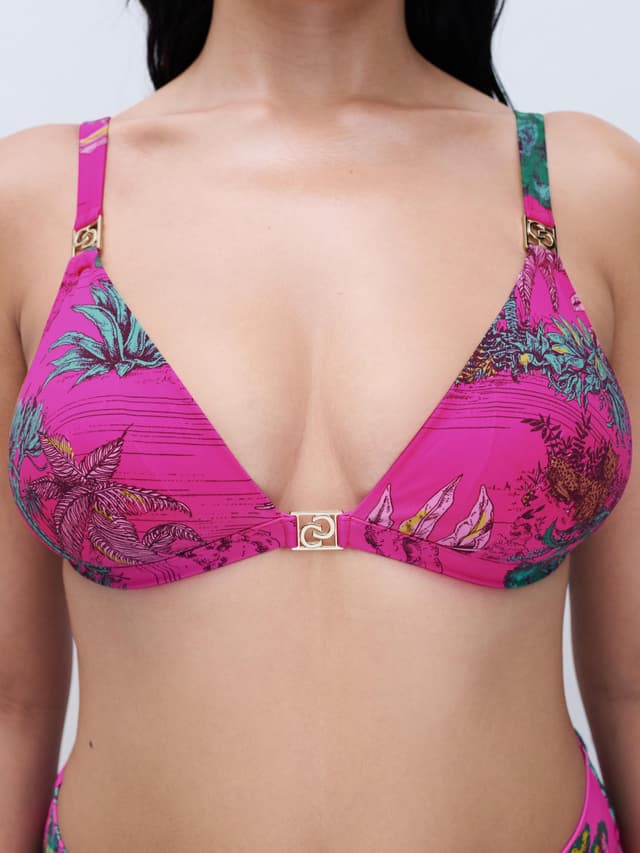 Chantelle Haut De Maillot De Bain Sans Armature Triangle Coques Spacer Amovibles - Jungle Rose - Sauvage