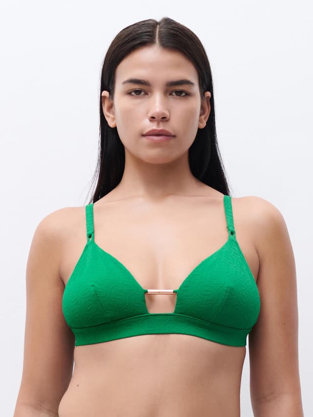 chantelle Haut de maillot de bain sans armature triangle coques spacer amovibles - Vert emeraude - Hera