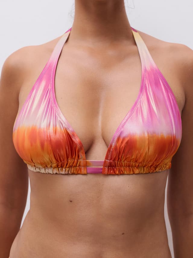 Chantelle Haut De Maillot De Bain Sans Armature Triangle Coques Spacer Amovibles - Crème Glacée - Metallic