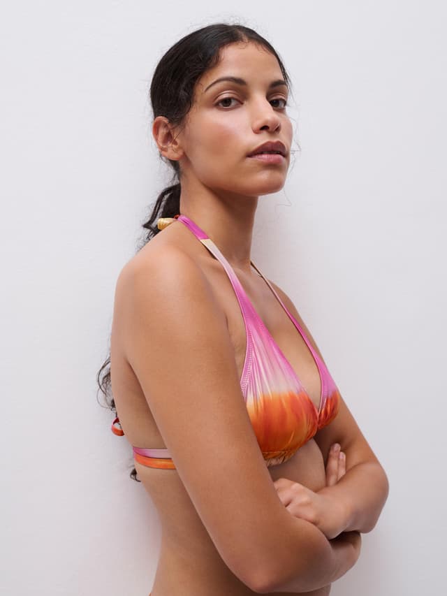 Chantelle Haut De Maillot De Bain Sans Armature Triangle Coques Spacer Amovibles - Crème Glacée - Metallic