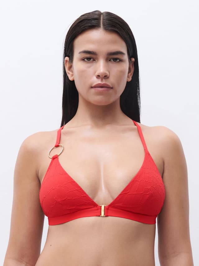 chantelle Haut de maillot de bain sans armature triangle coques spacer amovibles - Rouge amazon - Eclipse