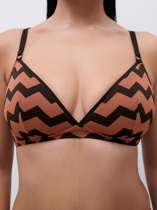 Chantelle Haut De Maillot De Bain Sans Armature Triangle Coques Spacer Bretelles Multipositions - Terre Hypnotique - Totem