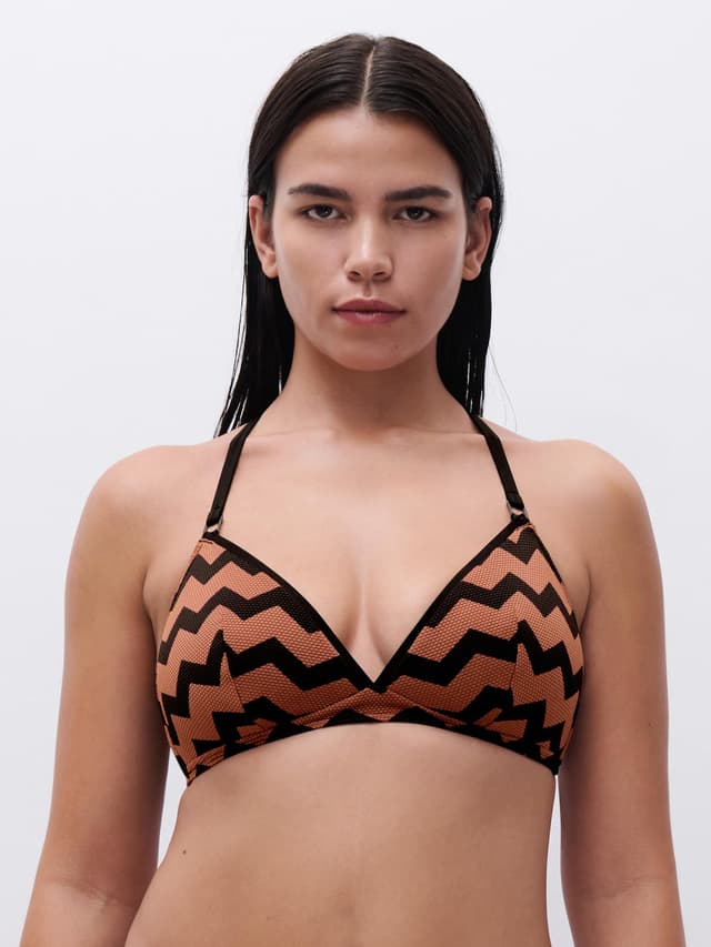 Chantelle Haut De Maillot De Bain Sans Armature Triangle Coques Spacer Bretelles Multipositions - Terre Hypnotique - Totem