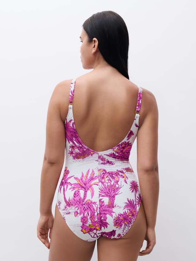 Chantelle Maillot De Bain 1 Pièce Emboîtant - Jungle Blanche - Sauvage