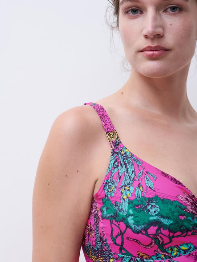 Chantelle Maillot De Bain 1 Pièce Emboîtant - Jungle Rose - Sauvage