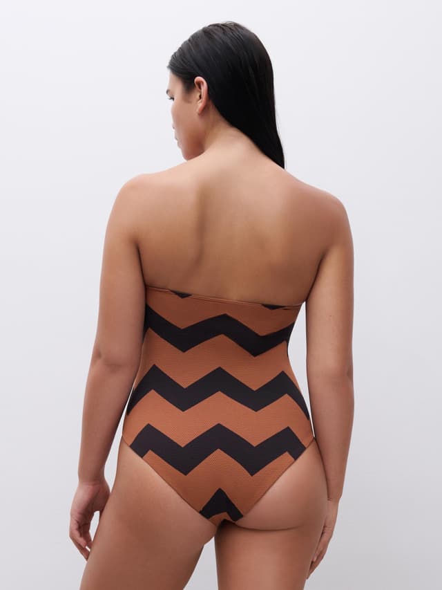 Chantelle Maillot De Bain 1 Pièce Sans Armature Bandeau Coque Spacer - Terre Hypnotique - Totem