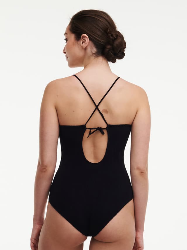 Chantelle Maillot De Bain 1 Pièce Sans Armature Plongeant Coques Amovibles - Noir - One Size