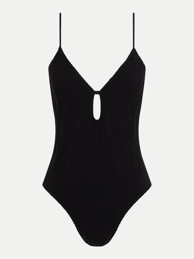 Chantelle Maillot De Bain 1 Pièce Sans Armature Plongeant Coques Amovibles - Noir - One Size