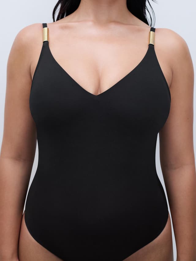 Chantelle Maillot De Bain 1 Pièce Sans Armature Triangle Coques Spacer - Noir - Icon