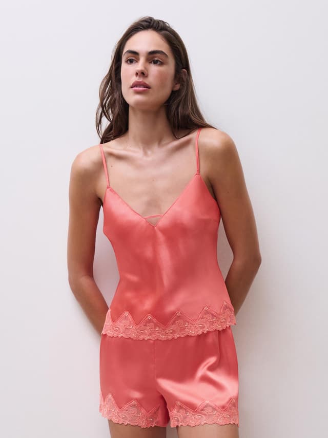 Chantelle Short - Corail / Jaune Tournesol - Cabaret Sauvage