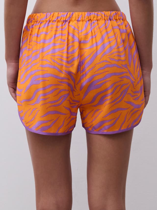 Chantelle Short - Imprimé Zebre Orange/Mauve - Easy Pop