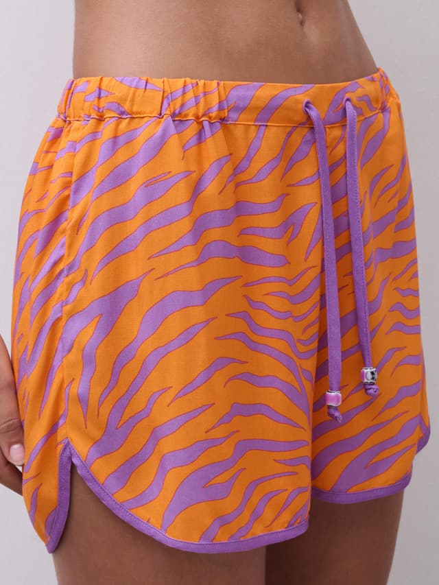 Chantelle Short - Imprimé Zebre Orange/Mauve - Easy Pop