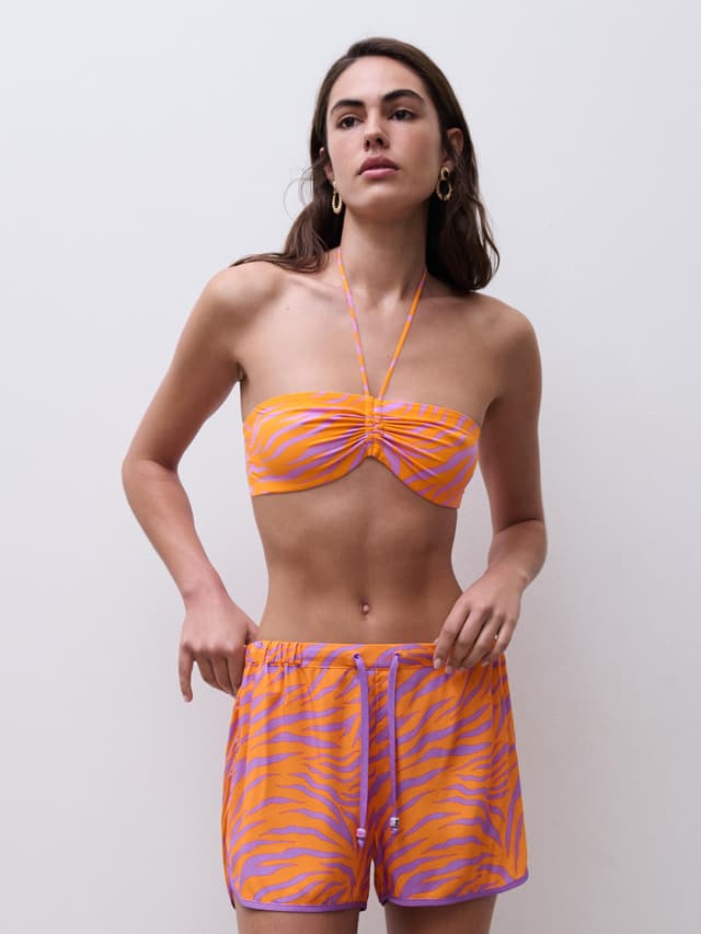 Chantelle Short - Imprimé Zebre Orange/Mauve - Easy Pop