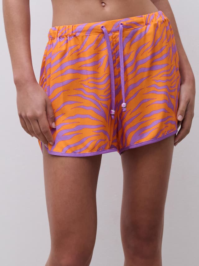 chantelle Short - Imprimé Zebre Orange/Mauve - Easy Pop