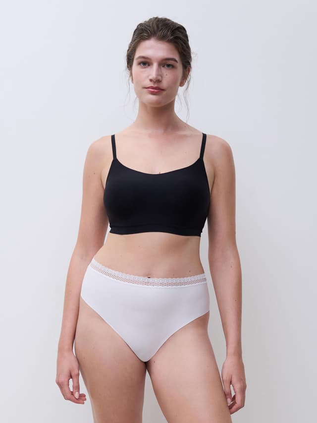 Chantelle Slip Taille Haute échancrée - Blanc - Cozy Chic