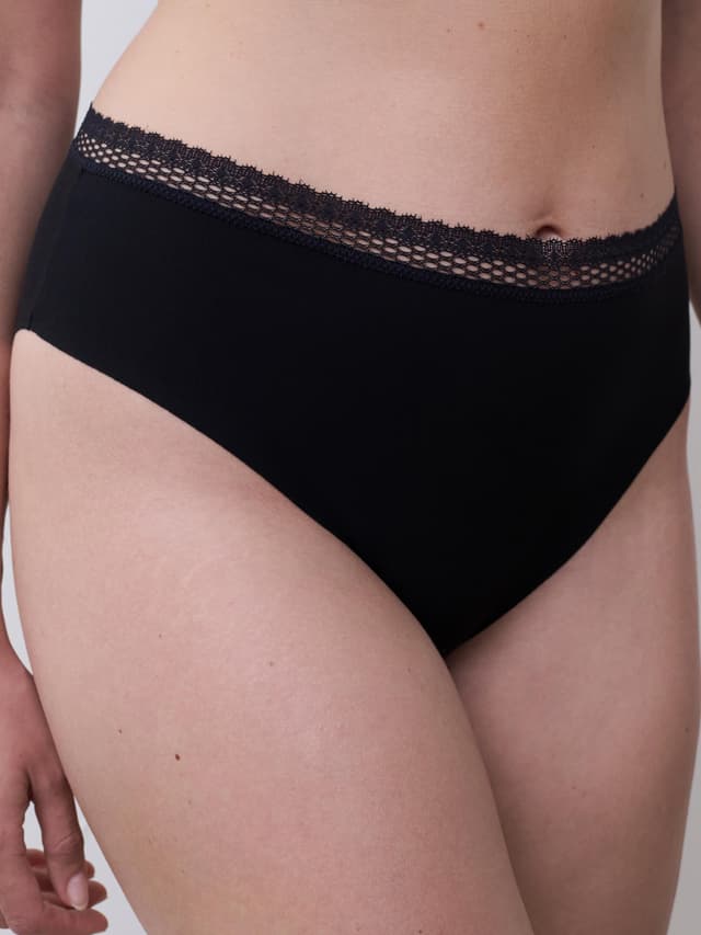 Chantelle Slip Taille Haute échancrée - Noir - Cozy Chic