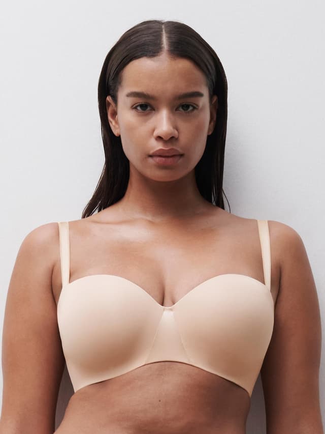 Chantelle Soutien-gorge Bandeau Coques Bretelles Amovibles - Beige Doré - Essentiall