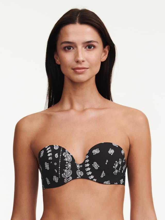 Chantelle Soutien-gorge Bandeau Coques Bretelles Amovibles - Bandana Noir - Jamie
