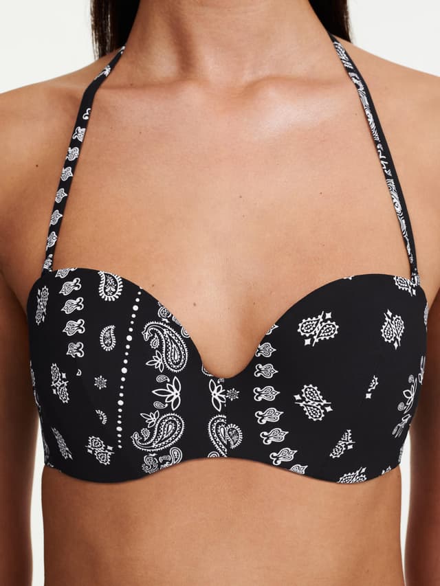 Chantelle Soutien-gorge Bandeau Coques Bretelles Amovibles - Bandana Noir - Jamie