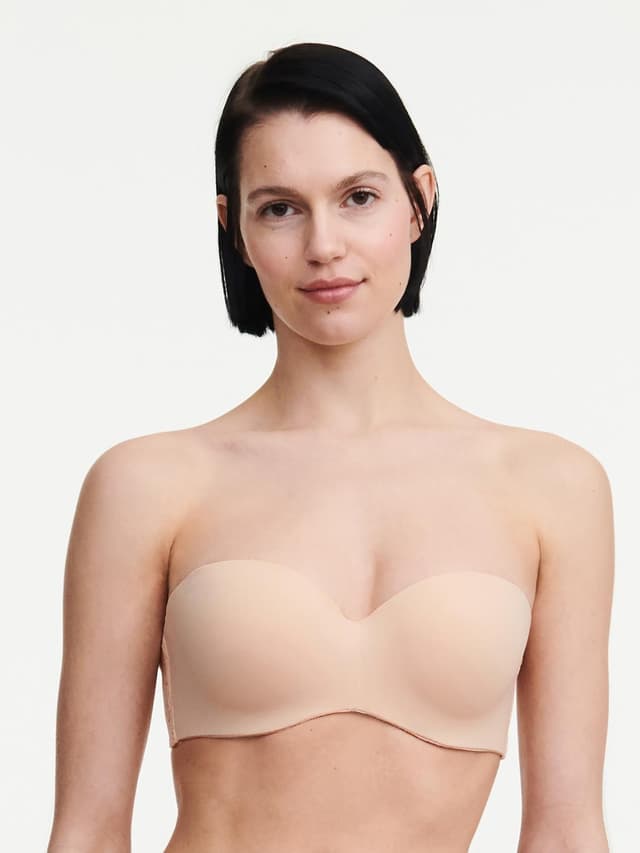 chantelle Soutien-gorge bandeau coques bretelles amovibles - Beige doré - Norah