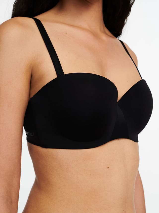 Chantelle Soutien-gorge Bandeau Coques Bretelles Amovibles - Noir - Essentiall