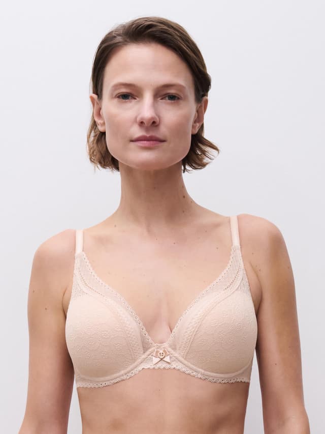 chantelle Soutien-gorge coques plongeant - Beige doré - Festivité