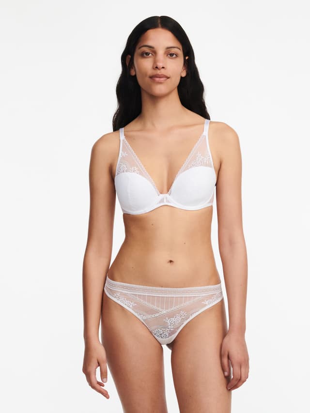 Chantelle Soutien-gorge Coques Plongeant - Blanc - Maddie