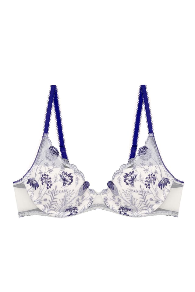 Chantelle Soutien-gorge Coques Plongeant - Bleu Ardoise / Violet - Chloé