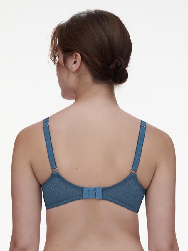 Chantelle Soutien-gorge Coques Plongeant - Bleu Jeans Denim - Fleurs Signature