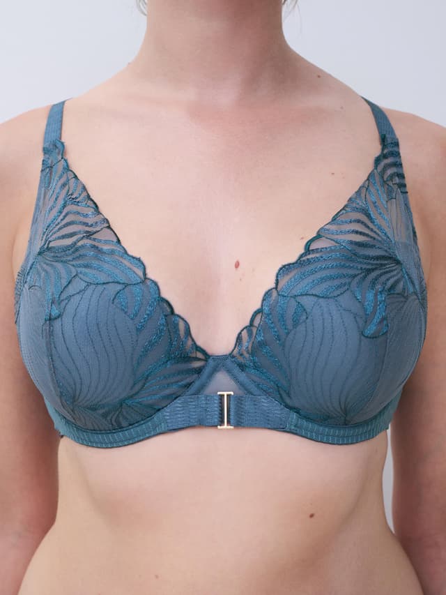 Chantelle Soutien-gorge Coques Plongeant - Bleu Jeans - Legend