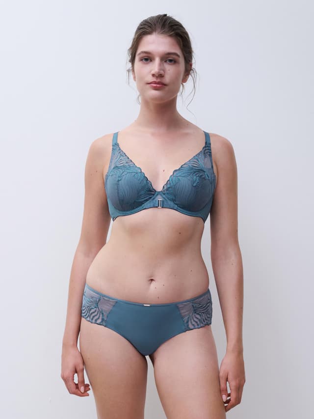 Chantelle Soutien-gorge Coques Plongeant - Bleu Jeans - Legend