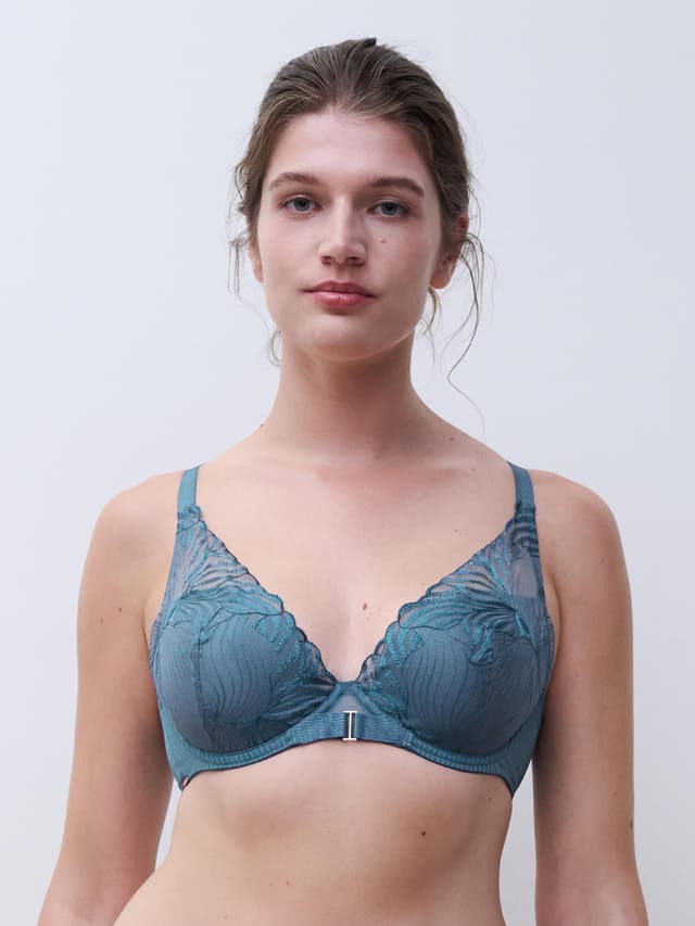 chantelle Soutien-gorge coques plongeant - Bleu jeans - Legend