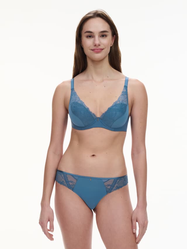 Chantelle Soutien-gorge Coques Plongeant - Bleu Jeans - Orangerie Dream