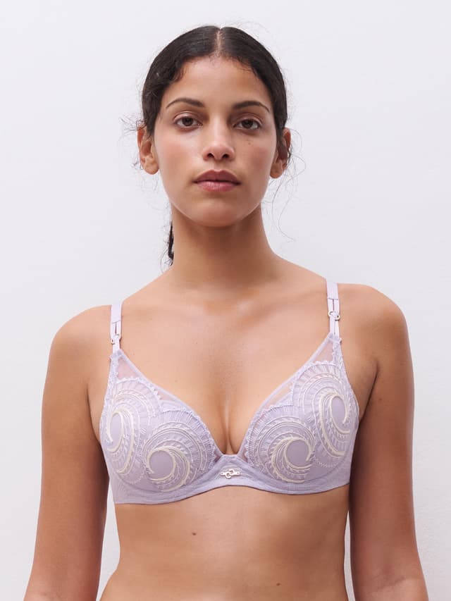 chantelle Soutien-gorge coques plongeant - Lavandin / Milk - Mystic Dream