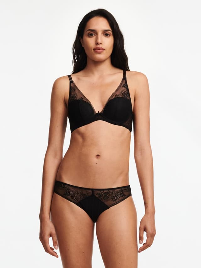 Chantelle Soutien-gorge Coques Plongeant - Noir - Maddie