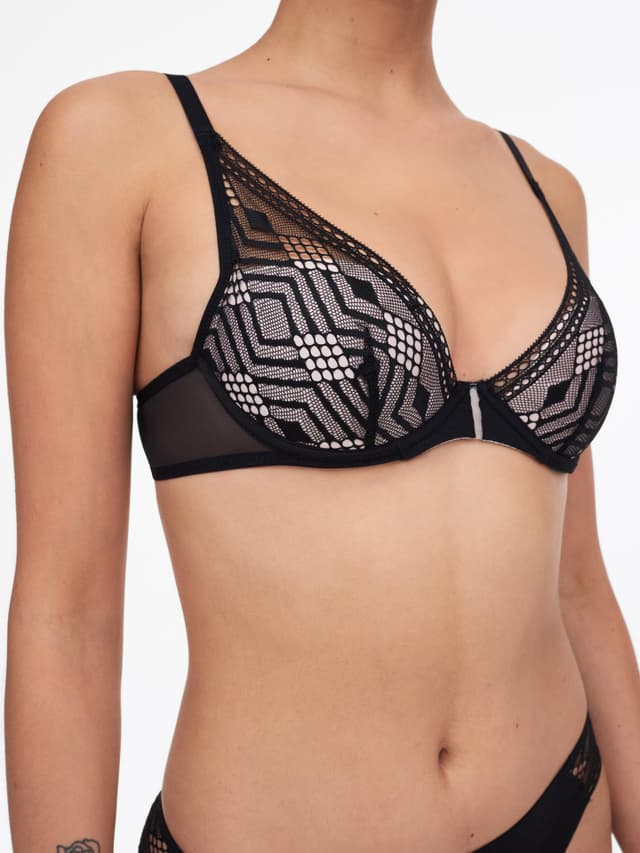 Chantelle Soutien-gorge Coques Plongeant - Noir - Ondine