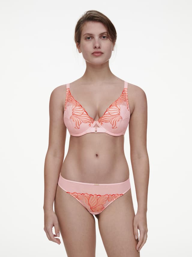 Chantelle Soutien-gorge Coques Plongeant - Rose Nymphea / Corail - Legend