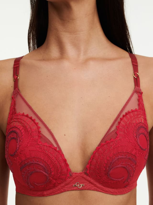 Chantelle Soutien-gorge Coques Plongeant - Rouge Passion - Mystic Dream