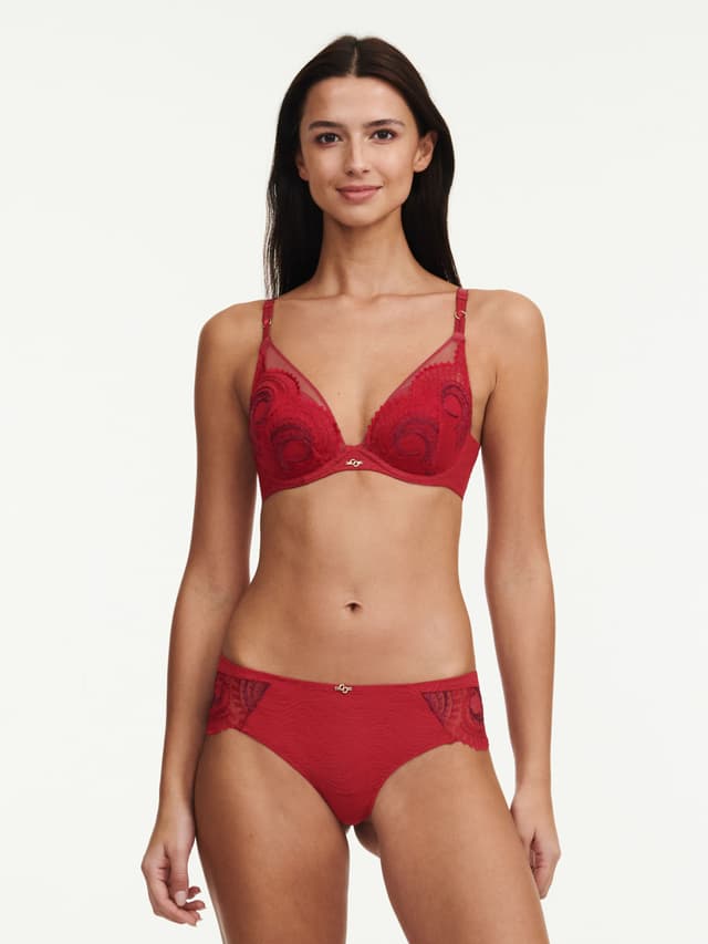 Chantelle Soutien-gorge Coques Plongeant - Rouge Passion - Mystic Dream