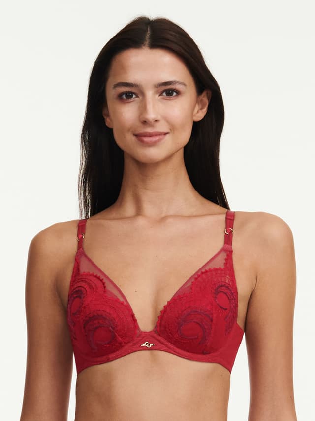 chantelle Soutien-gorge coques plongeant - Rouge passion - Mystic Dream