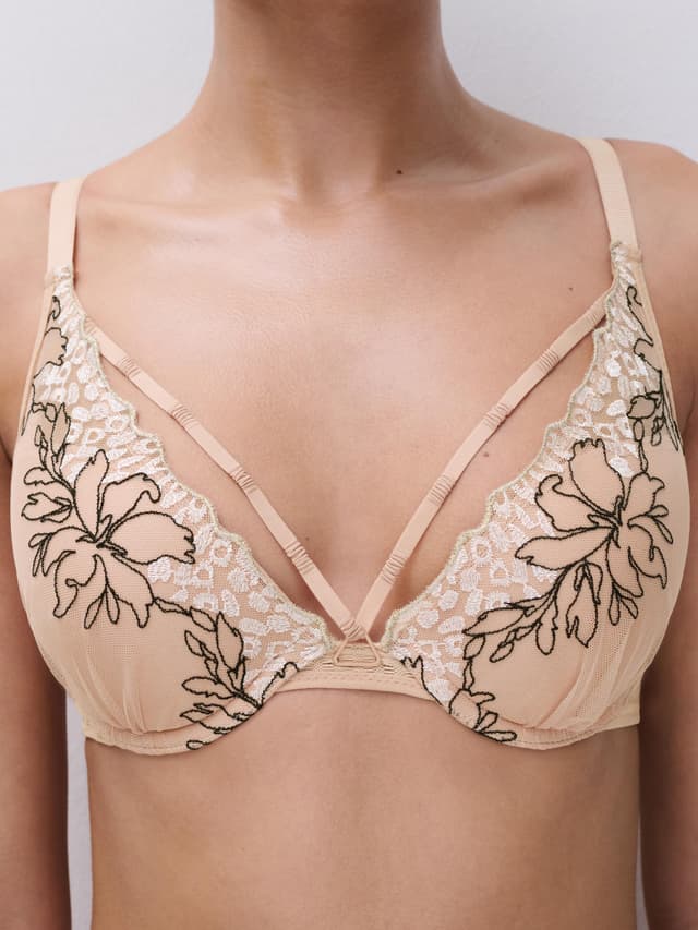 Chantelle Soutien-gorge Coques Push-up - Beige / Noir - Spice