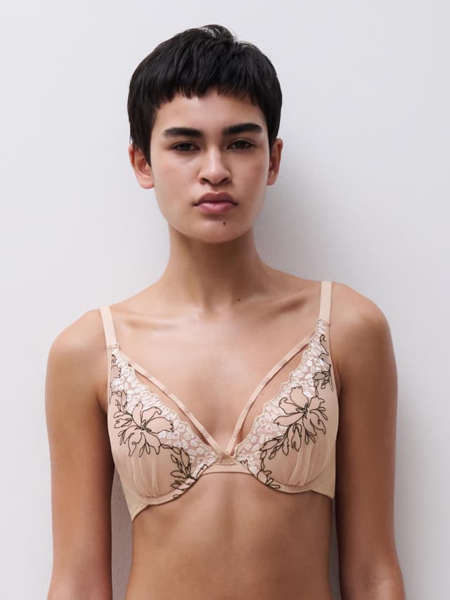 chantelle Soutien-gorge coques push-up - Beige / Noir - Spice