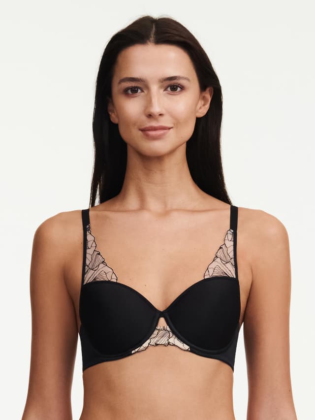 chantelle Soutien-gorge corbeille mémoire de forme - Noir / Beige doré - Tattoo Love