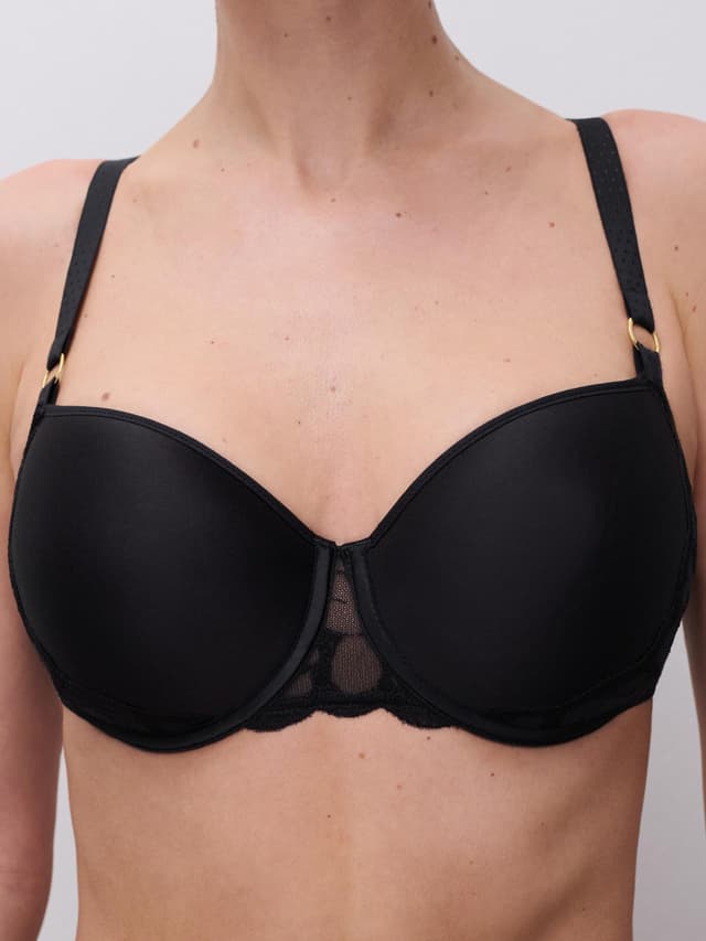 Chantelle Soutien-gorge Corbeille Mémoire De Forme - Noir - Fleurs